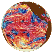 Eastern Pacific Ocean wind and wave currents,
click to see larger image.