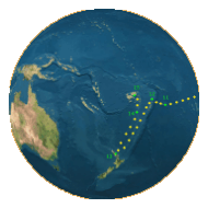 Sailing Route SW Pacific Ocean,
click to see larger image.